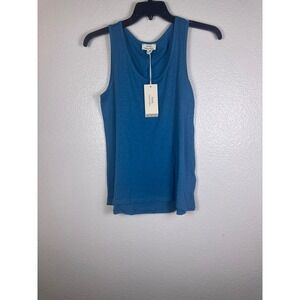 NYDJ Forever Comfort A-Line Tank Top Lagoon Blue Slub Jersey XS MJCV4198